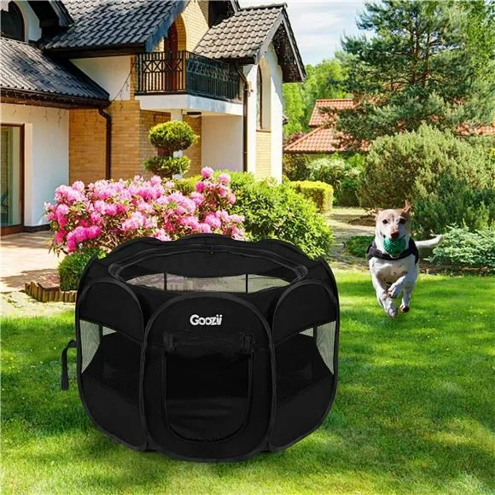Playpen for Indoor Cats, Portable Foldable Pet Dog Playpen (Black, Small Size)